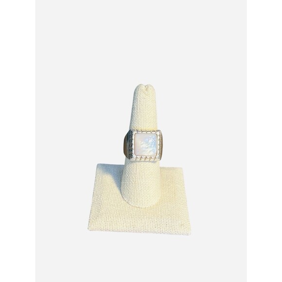 Vintage Sterling Silver Moonstone Oval Cut Stone Ring Size 8 Band - Picture 1 of 6